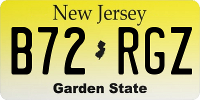 NJ license plate B72RGZ