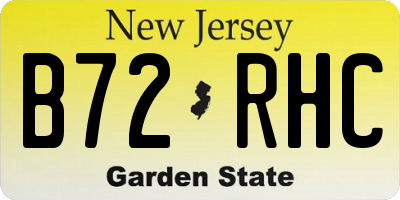 NJ license plate B72RHC