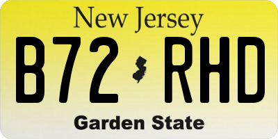 NJ license plate B72RHD