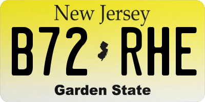 NJ license plate B72RHE