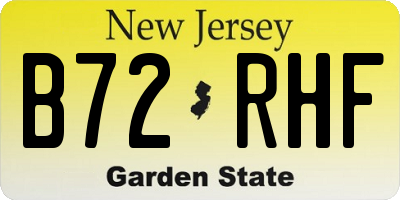 NJ license plate B72RHF