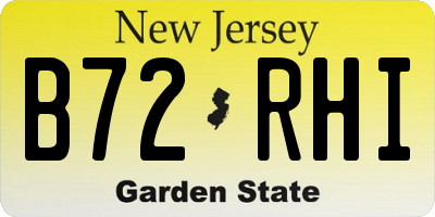 NJ license plate B72RHI