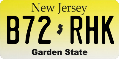 NJ license plate B72RHK