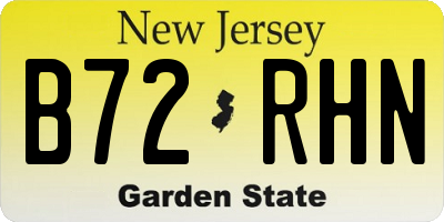 NJ license plate B72RHN