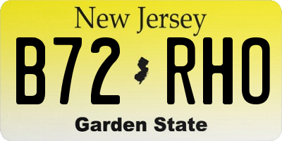 NJ license plate B72RHO