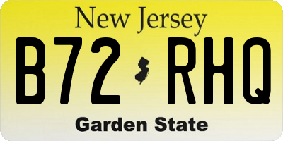 NJ license plate B72RHQ