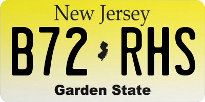 NJ license plate B72RHS
