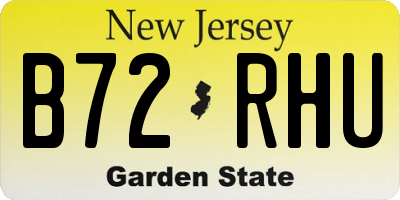 NJ license plate B72RHU