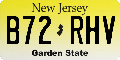 NJ license plate B72RHV