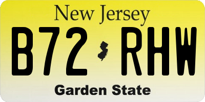 NJ license plate B72RHW
