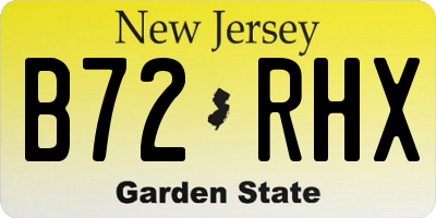 NJ license plate B72RHX