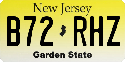 NJ license plate B72RHZ