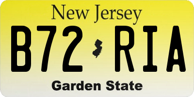 NJ license plate B72RIA