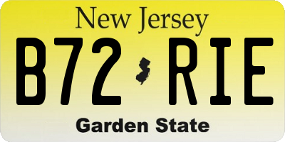 NJ license plate B72RIE