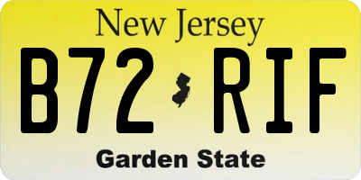 NJ license plate B72RIF