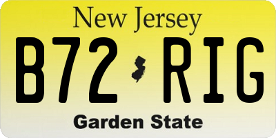 NJ license plate B72RIG