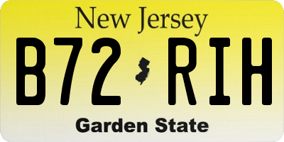 NJ license plate B72RIH