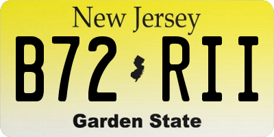 NJ license plate B72RII
