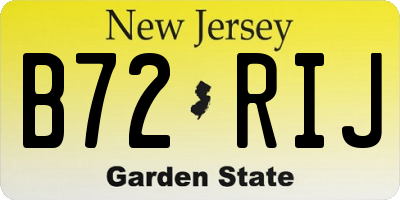 NJ license plate B72RIJ