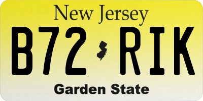 NJ license plate B72RIK