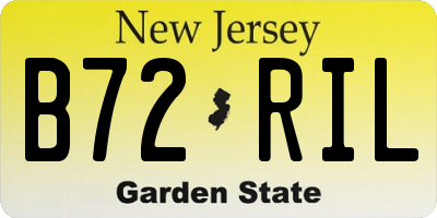 NJ license plate B72RIL
