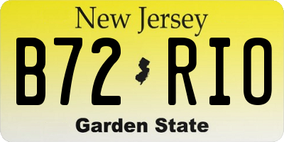 NJ license plate B72RIO