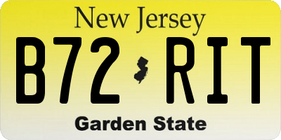 NJ license plate B72RIT