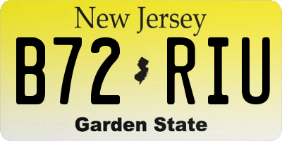 NJ license plate B72RIU