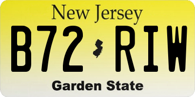 NJ license plate B72RIW