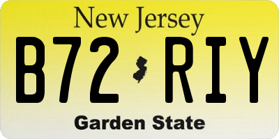 NJ license plate B72RIY