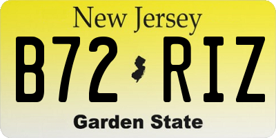 NJ license plate B72RIZ