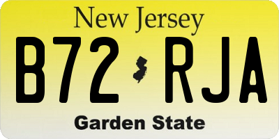 NJ license plate B72RJA