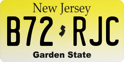 NJ license plate B72RJC