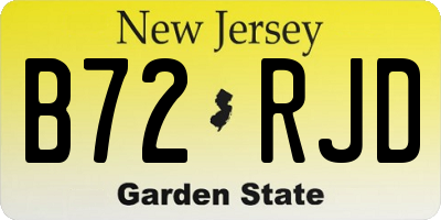 NJ license plate B72RJD