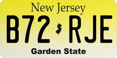 NJ license plate B72RJE