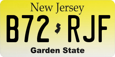 NJ license plate B72RJF