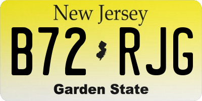 NJ license plate B72RJG