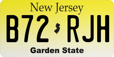NJ license plate B72RJH