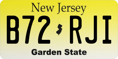 NJ license plate B72RJI