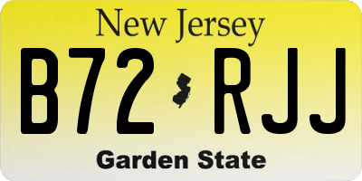 NJ license plate B72RJJ