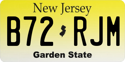 NJ license plate B72RJM