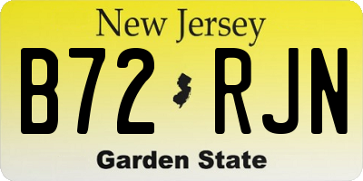 NJ license plate B72RJN