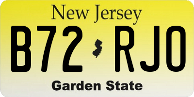 NJ license plate B72RJO