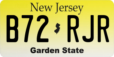 NJ license plate B72RJR