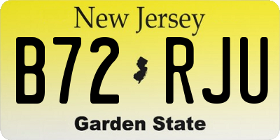 NJ license plate B72RJU