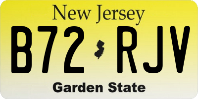 NJ license plate B72RJV