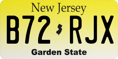 NJ license plate B72RJX