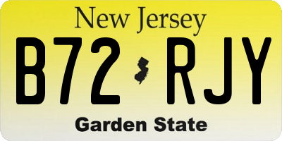NJ license plate B72RJY