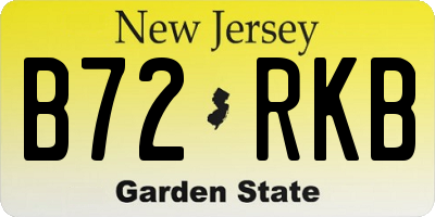 NJ license plate B72RKB