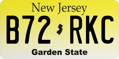 NJ license plate B72RKC